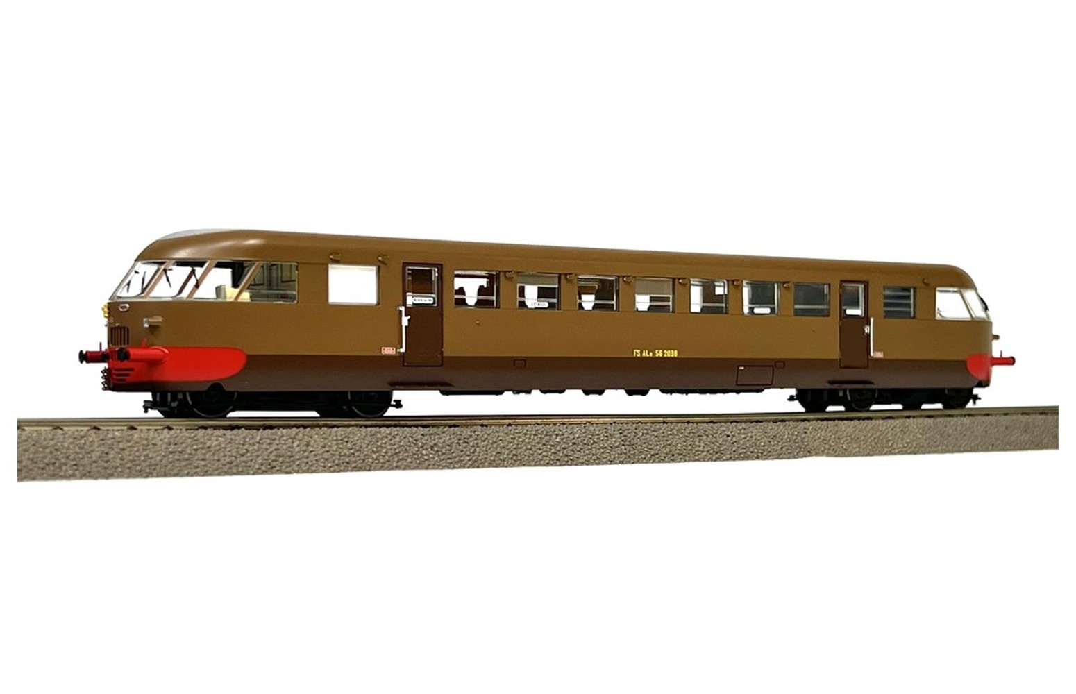 OS.KAR. H0 2056 - FS ALn 56.2038 motorizzata livrea castano isabella rosso ep. II-III