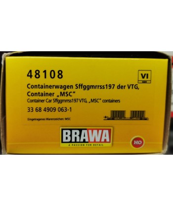 BRAWA H0 48108 - Carro Intermodale Tipo Sffggmrrss36 - VTG Ep. VI (seconda mano)