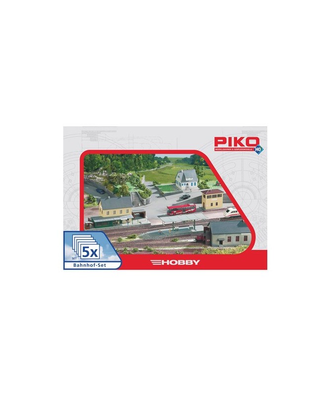 PIKO H0 61923 – Set edifici Stazione – 5 costruzioni in Kit