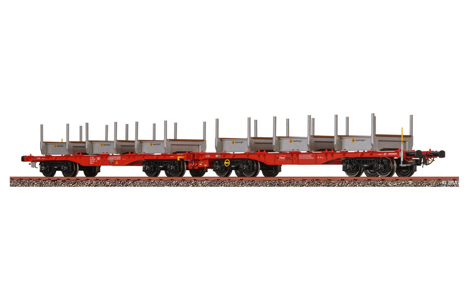 BRAWA H0 50665 - Carro pianale a carrelli Sggrrs ÖBB Ep. VI