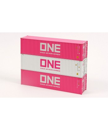 ACME H0 95039 Set composto da tre container 40 ft HC “ONE”, di cui due rosa e uno bianco.