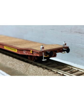 NME H0 532492 carro pianale ribassato TRANSWAGGON Laaps con luci di coda FS Ep. IV