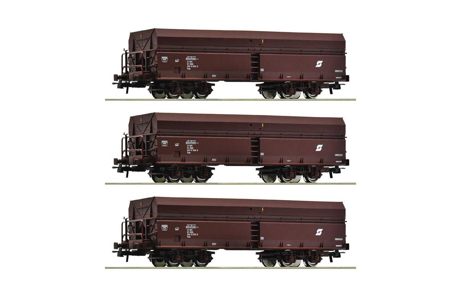 ROCO H0 6600071 Set 3 pezzi: carro tramoggia autoscaricante, ÖBB Ep. IV-V