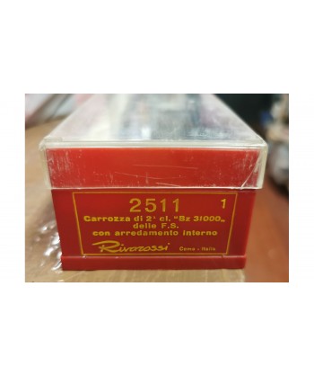 RIVAROSSI H0 2511 carrozza passeggeri FS, tipo Bz 31052, 2a cl., castano/isabella, ep. III (seconda mano)