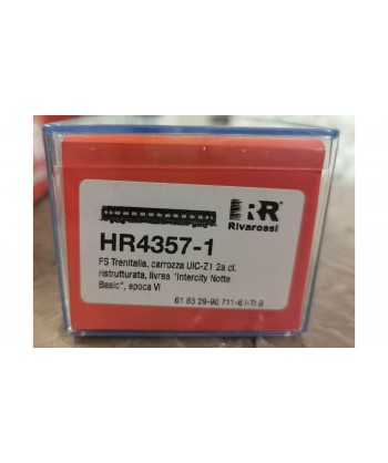 RIVAROSSI H0 HR 4357 - Set 2 carrozze UIC-Z1 ristrutturate, IntercityNotte Basic  FS VI