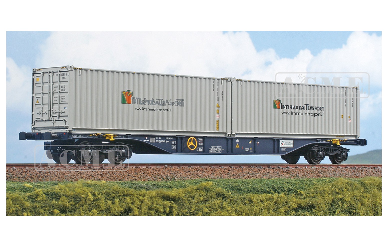 ACME H0 40433 Carro intermodale Sgns Mercitalia Intermodal con casse da 30ft. ep. V-VI