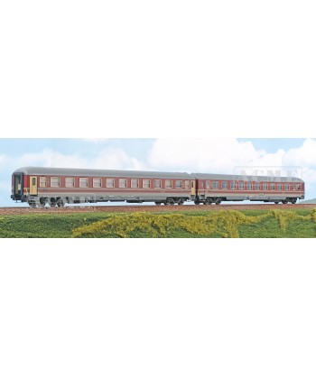ACME H0 55324 - set 2 carrozze, rosso fegato, Espresso notturno, FS ep. V