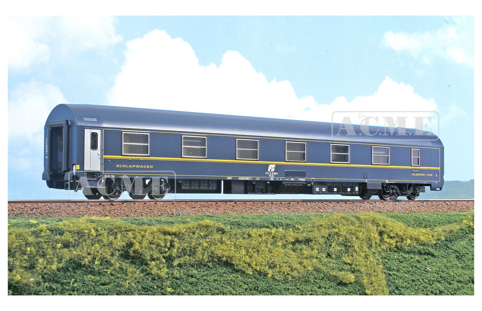 ACME H0 50565 carrozza letti, tipo MU con tetto blu, FS ep. V