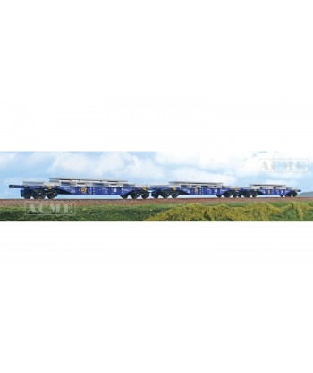 ACME H0 45153 Set di tre carri Tipo Sgnss 60’ della FUC, con carico di bramme. Ep VI