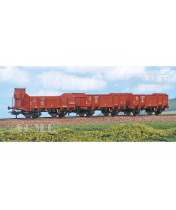 ACME H0 45184 Set di tre carri a sponde Tipo L (1919, 1940 e 1945), con e senza garitta, FS Ep. III