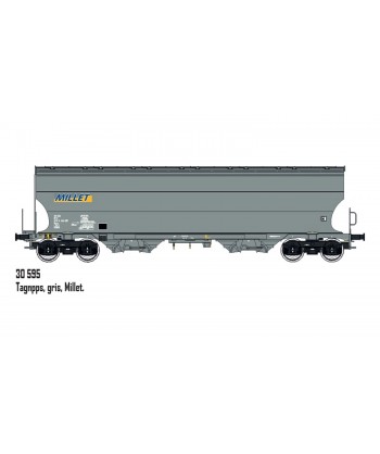 L.S. MODELS H0 30595 Carro Tagnpps grigio, MILLET SNCF, ep. VI