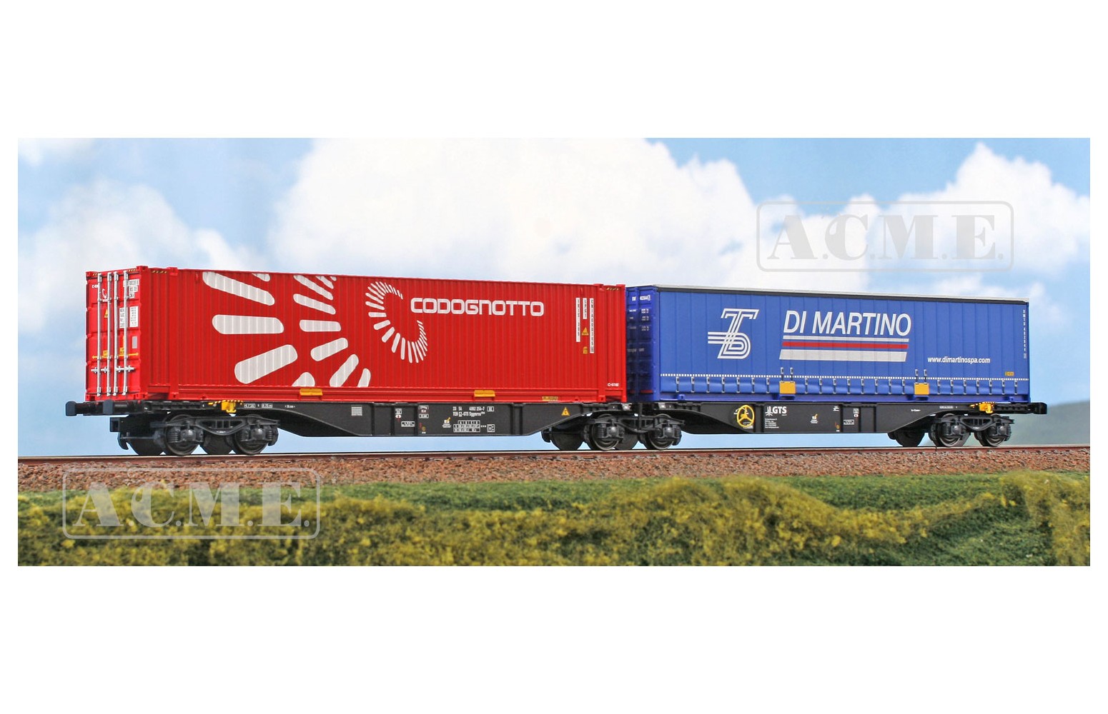 ACME H0 40397 Carro Tipo Sggmrss 90’ PKP Cargo Carico: “Codognotto” e “Di Martino” ep. VI