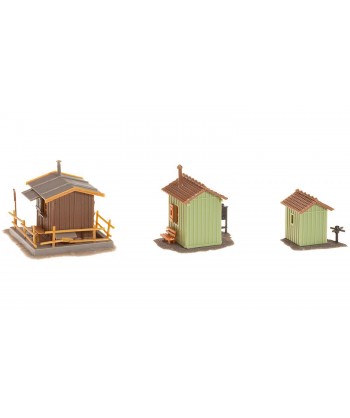 FALLER H0 120140 - 3 Baracche per attrezzi, kit di montaggio