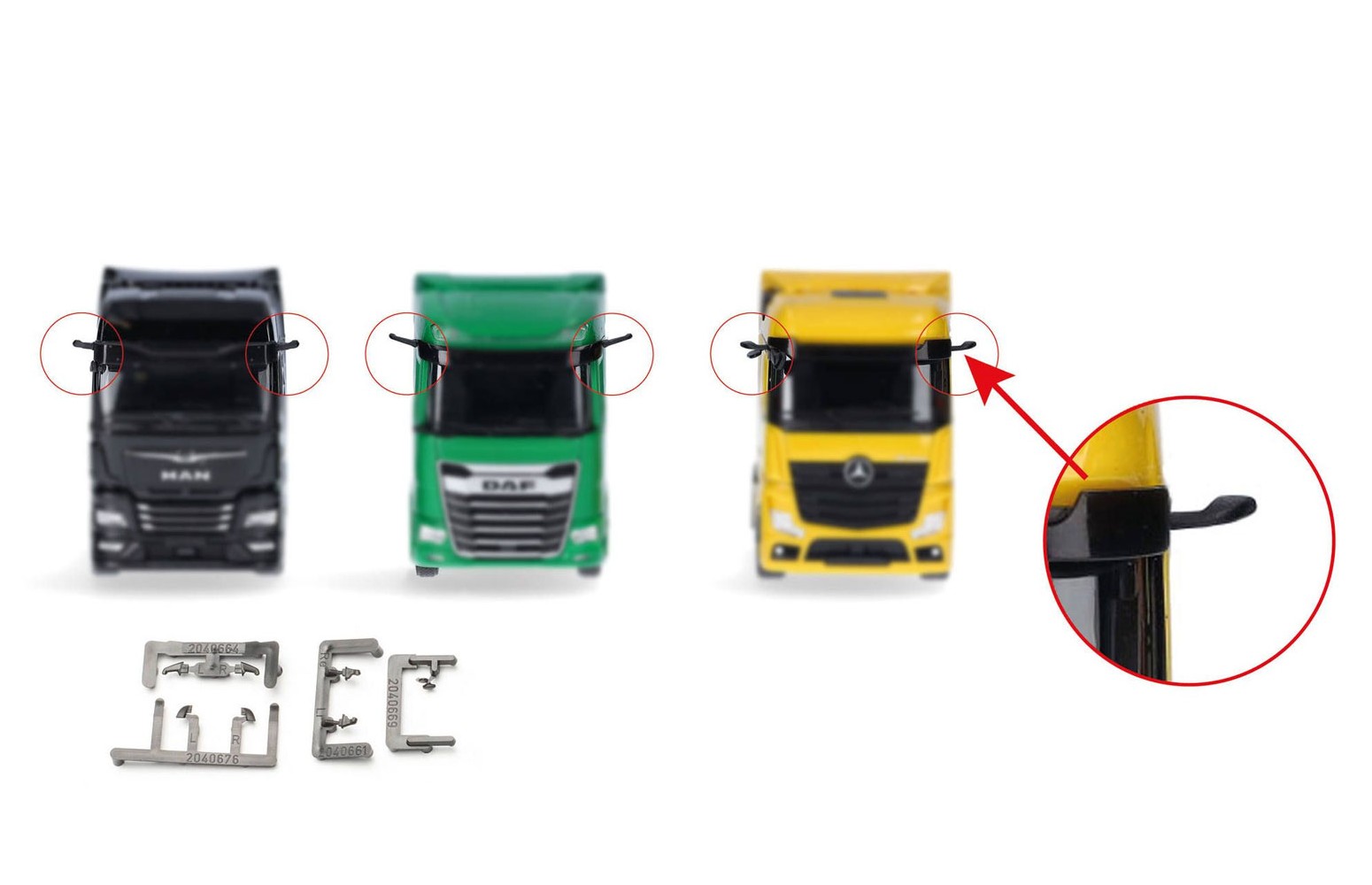HERPA 054447 - Set telecamere per motrici M.B., DAF, MAN - 1:87