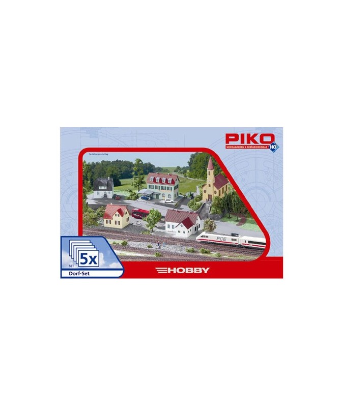 PIKO H0 61925 – Set edifici villaggio – 5 costruzioni in Kit