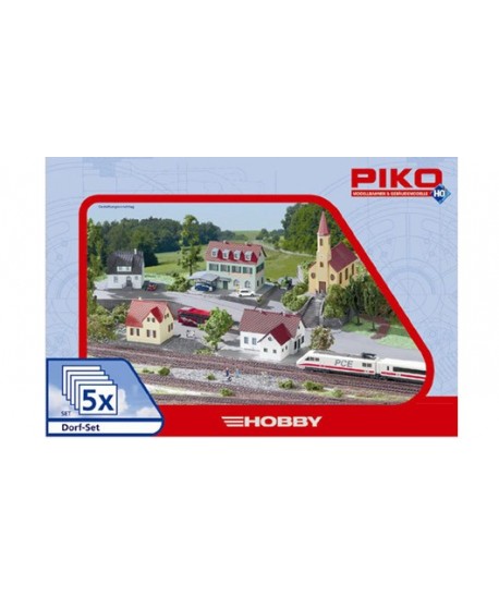 PIKO H0 61925 – Set edifici villaggio – 5 costruzioni in Kit