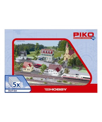 PIKO H0 61925 – Set edifici villaggio – 5 costruzioni in Kit