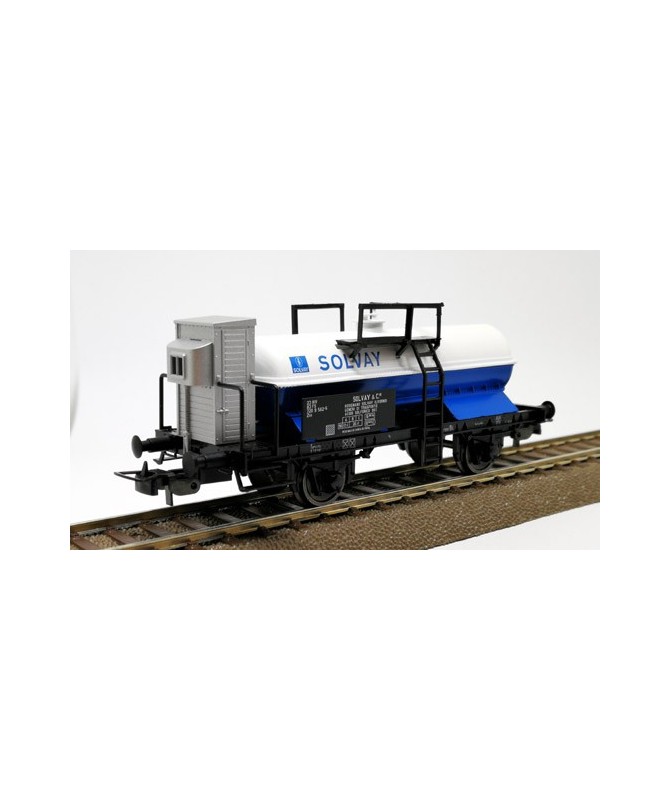 BLACKSTAR H0 BS00058 – Carro cisterna Zkk con garitta “Solvay” – FS Ep. IV