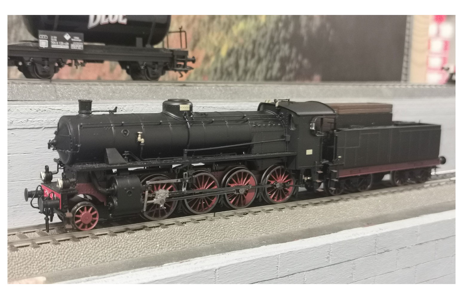 RIVAROSSI HR2457 - Locomotiva Tender Gr. 744 Walschaert FS, Ep. III-IV, con fanali grandi, Seconda mano