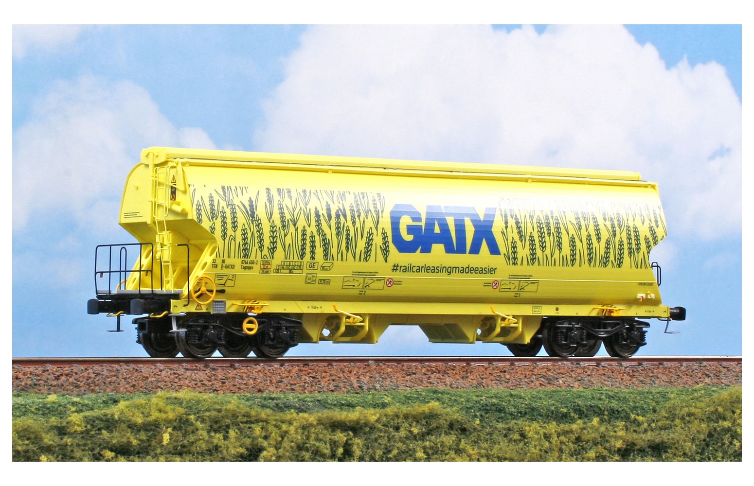 NME H0 525610 - Carro tramoggia GATX Con spighe di grano, Ep. VI