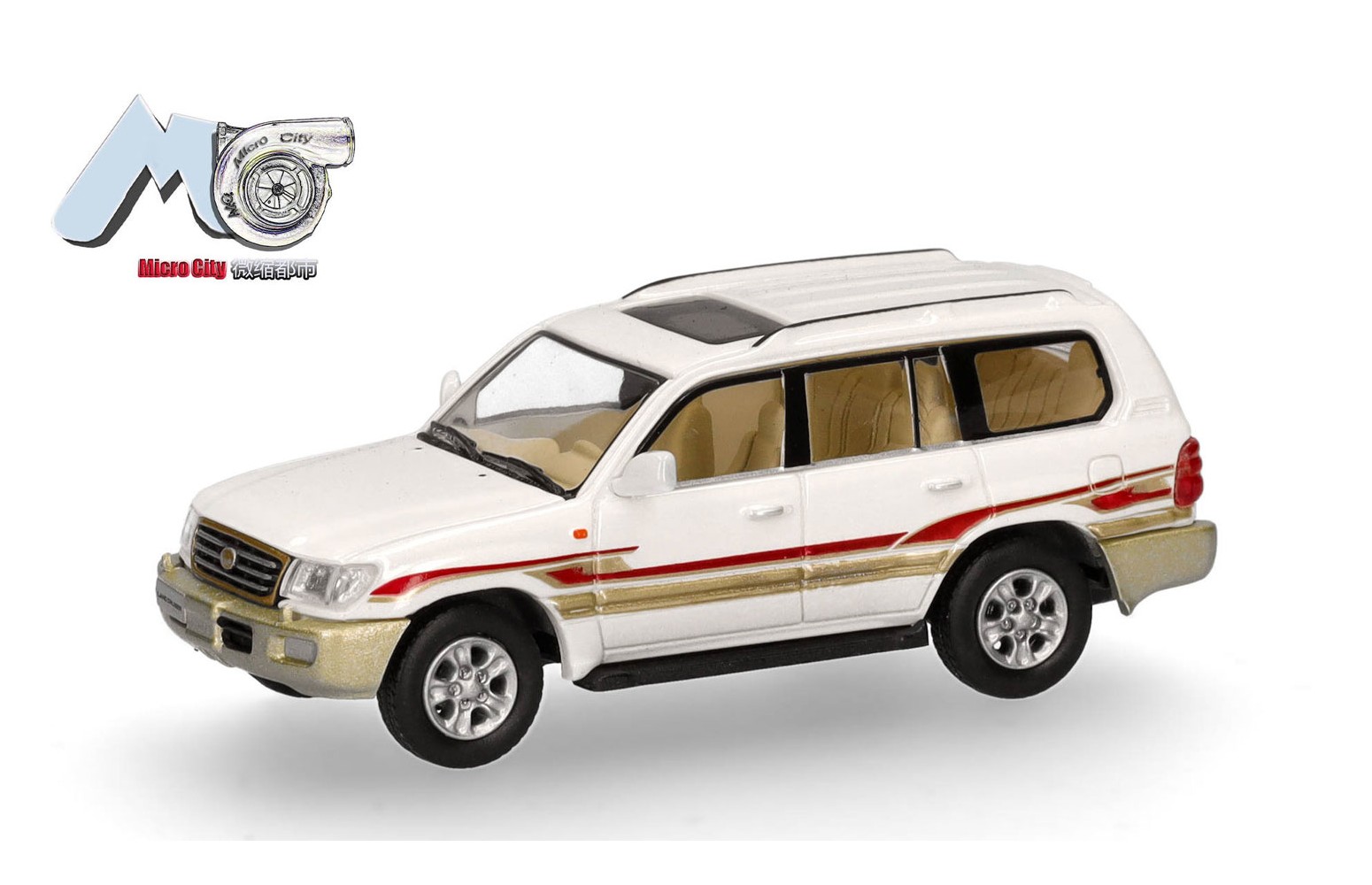 HERPA 87MC000006 MicroCity: Toyota Landcruiser LC 100, bianco (1998-2007) 1:87