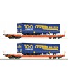 ROCO H0 6600064 - Set da 2 pz. Carro a tasca T5, Wascosa con carico LKW WALTER - Ep VI