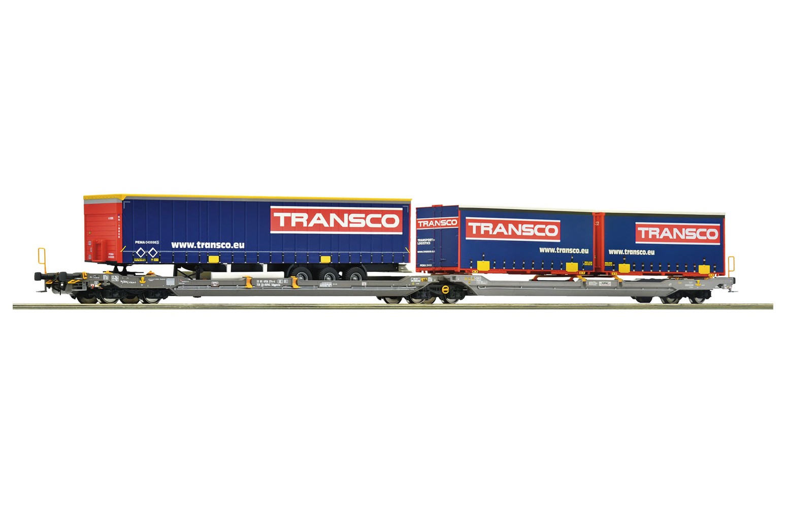 ROCO H0 6600113 - Carro articolato a doppia tasca T3000e, HUPAC/TRANSCO Ep. VI