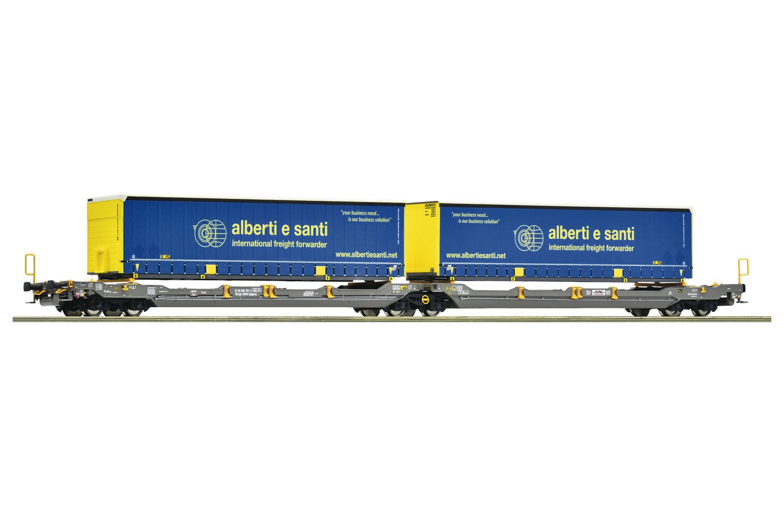 ROCO H0 6600137 - Carro articolato a doppia tasca T3000e, Hupac/Alberti  & Santi - ep. VI