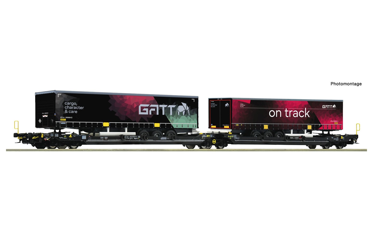 ROCO H0 6600170 - Carro articolato a doppia tasca T3000e, TX Logistik/GATT - Ep. VI