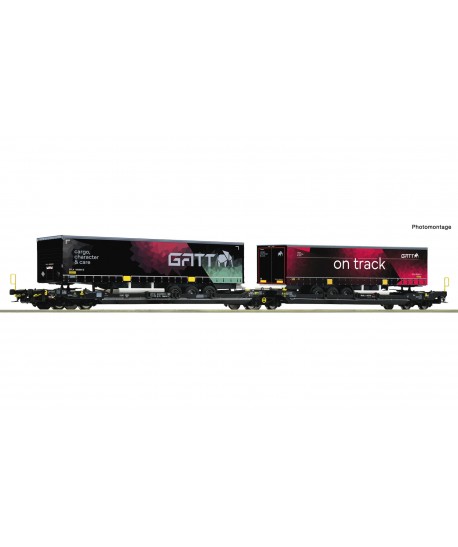 ROCO H0 6600170 - Carro articolato a doppia tasca T3000e, TX Logistik/GATT - Ep. VI