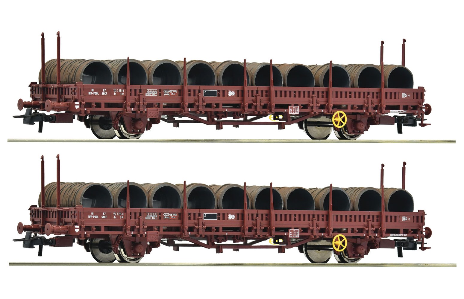 ROCO H0 6600119 - Set da 2 pezzi: Carri con stanti girevoli, SNCF Ep. IV