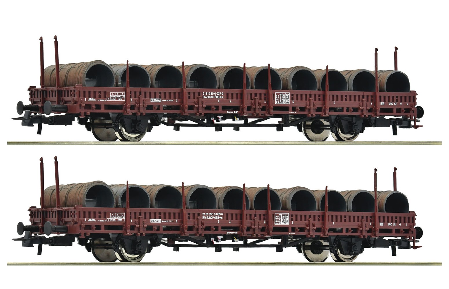 ROCO H0 6600120 - Set da 2 pezzi: Carri con stanti girevoli, OBB Ep. IV