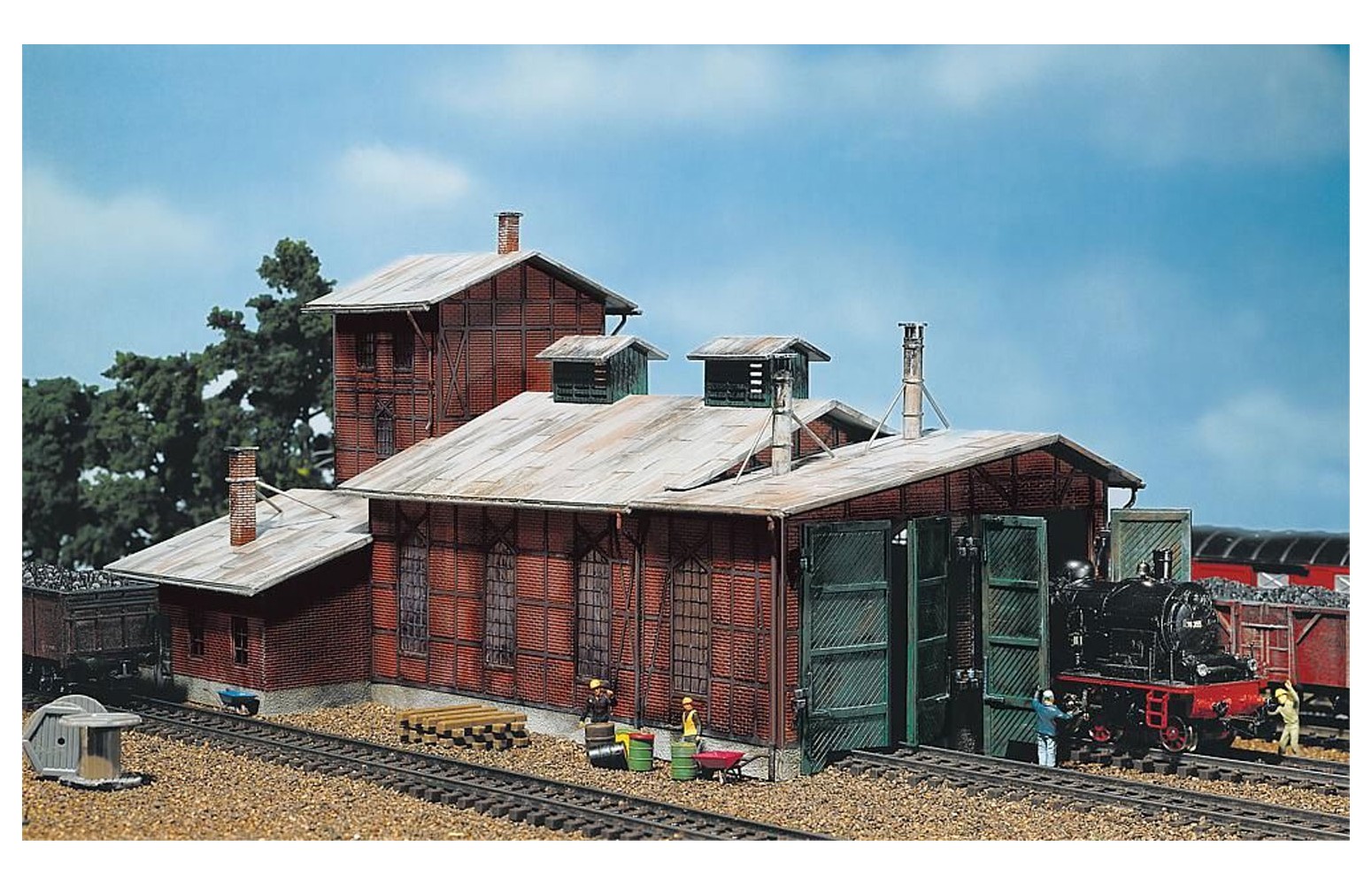FALLER H0 120161 - Rimessa locomotive, 2 stalli, ep. II