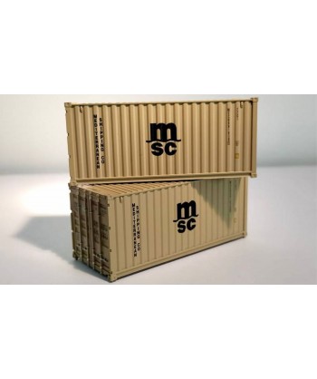 PIRATA PI12502 - Set 2 container MSC, 20 piedi, giallo ocra - 1:87