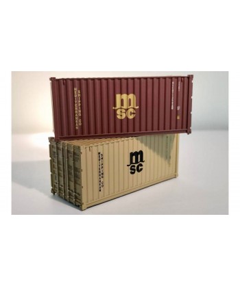 PIRATA PI12550 - Set 2 container MSC, 20 piedi, giallo ocra/marrone - 1:87