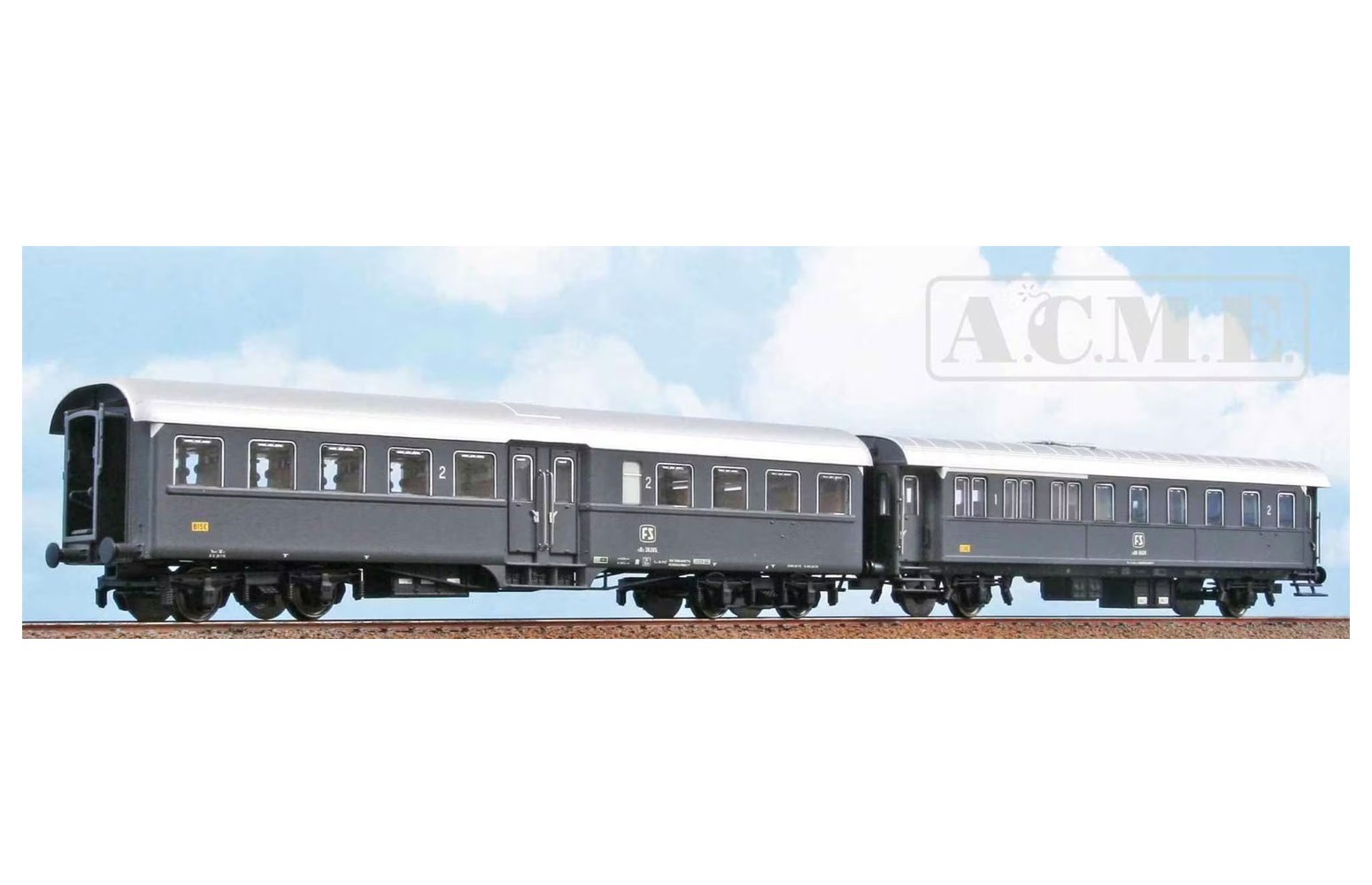 ACME H0 55353 - set due carrozze per treni navetta, FS ep.IV