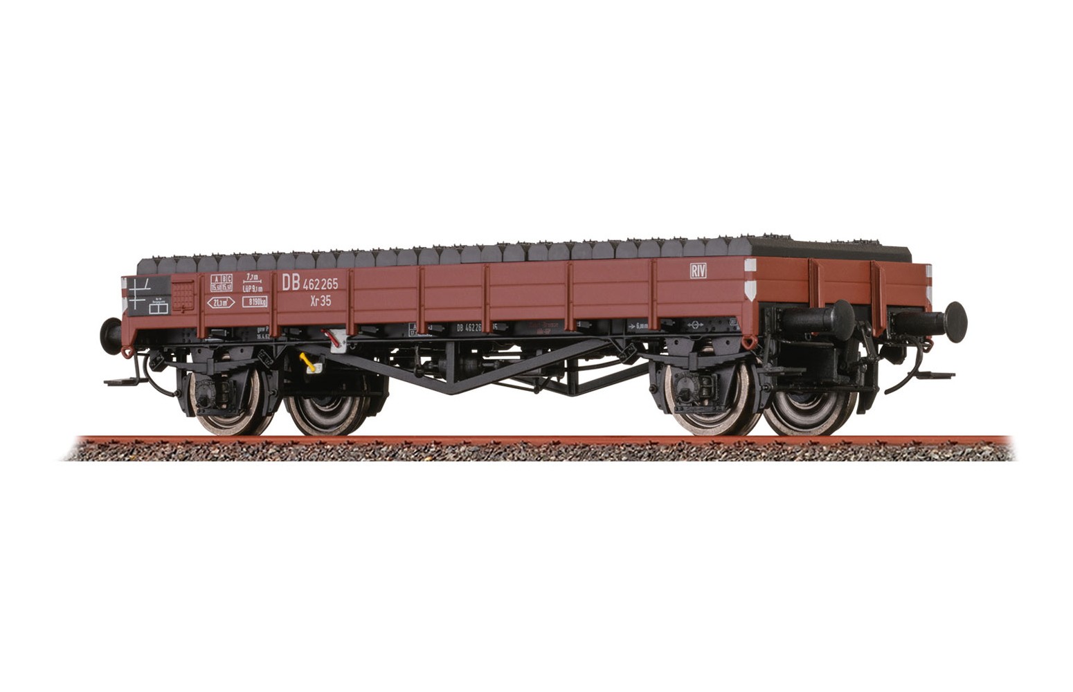 BRAWA H0 50887 Carro pianale XR35 con carico "traversine" - DB, ep. III