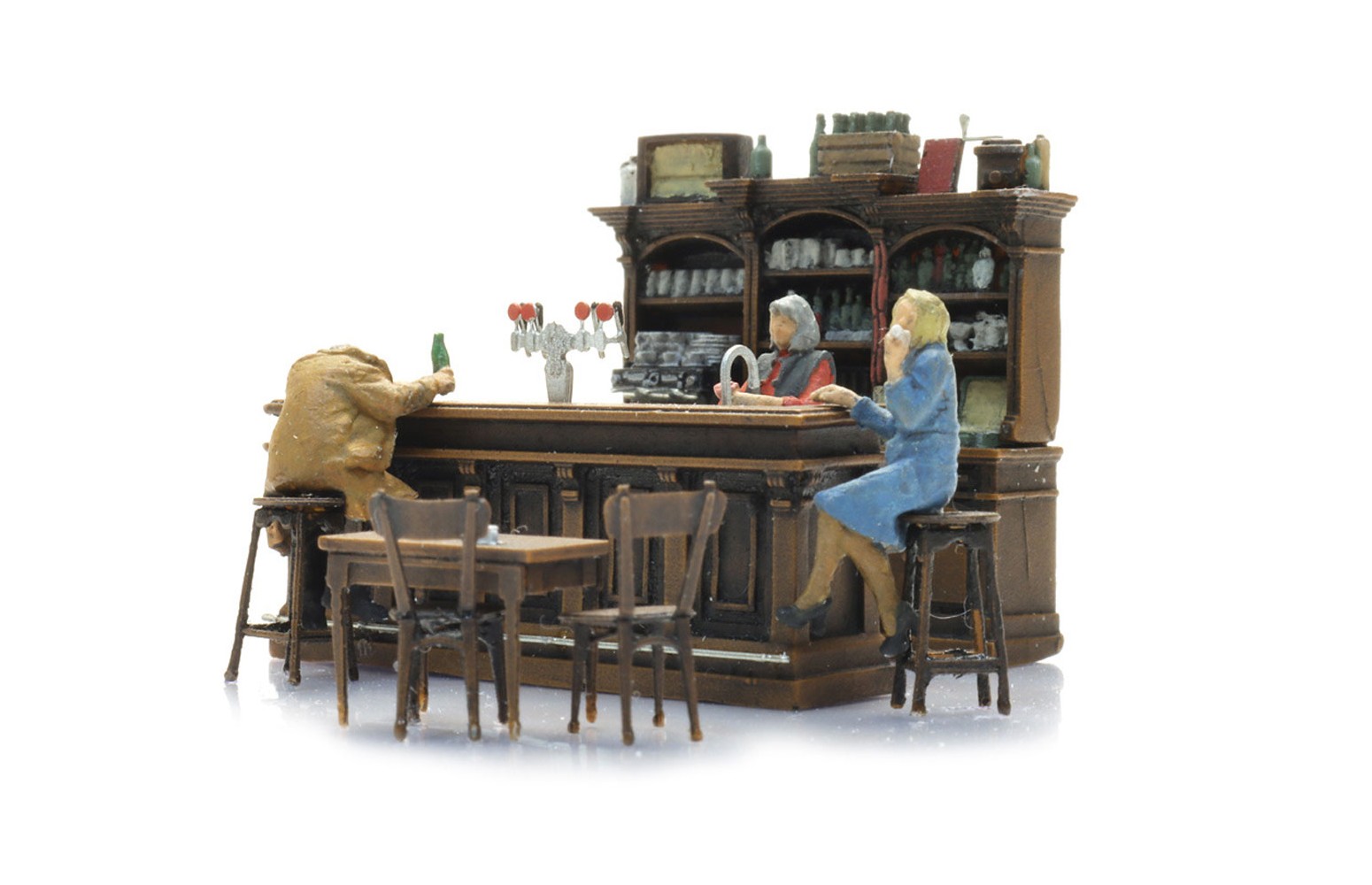 ARTITEC 387.692 - Interno del bar con 3 figure, resina, H0-1:87
