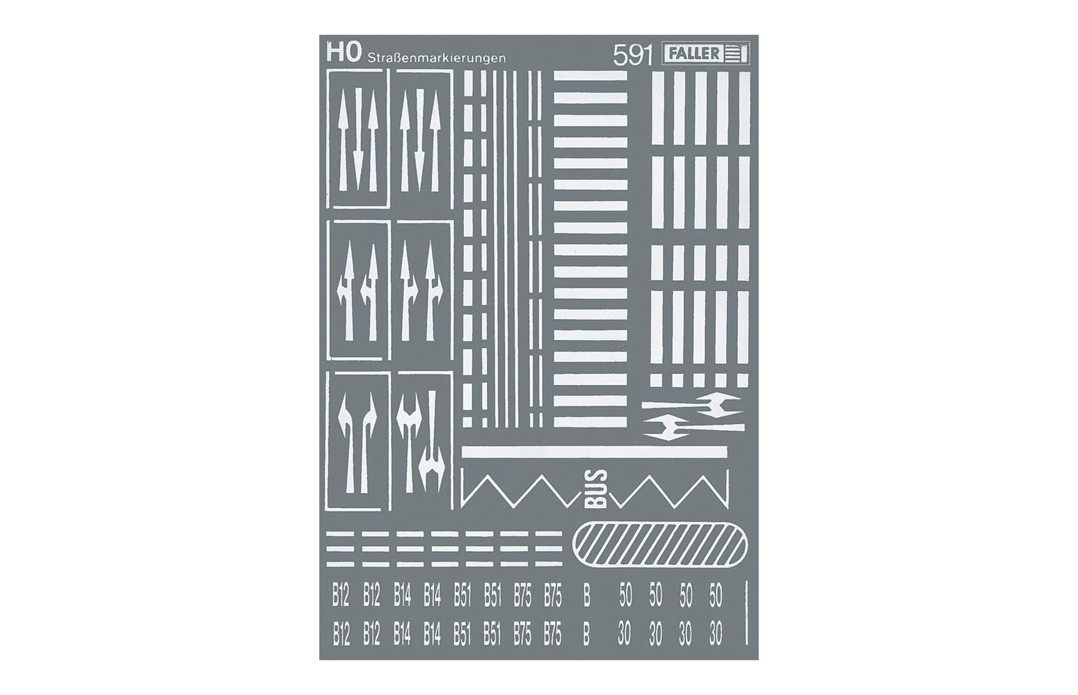 FALLER H0 180536 - Segnaletica stradale orizzontale in kit