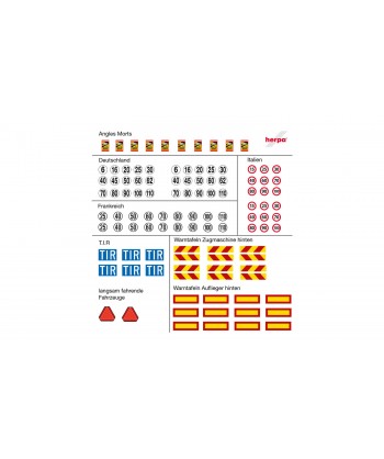 HERPA 054829 Accessori: Fogli adesivi con vari segnali di avvertimento (10 pezzi) - 1:87