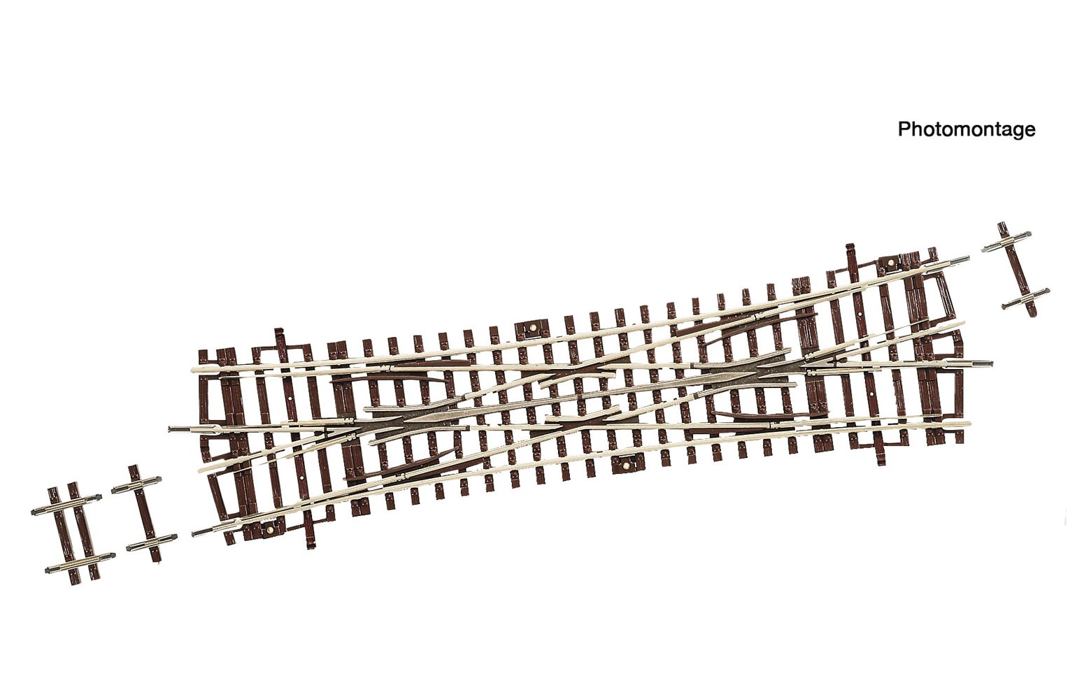 ROCO H0 42452 - Deviatoio incrocio doppio DKW15 RocoLine senza massicciata