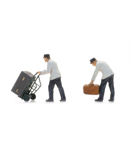 ARTITEC 5870010 - Facchini portabagagli NS con carrello, resina - 1:87