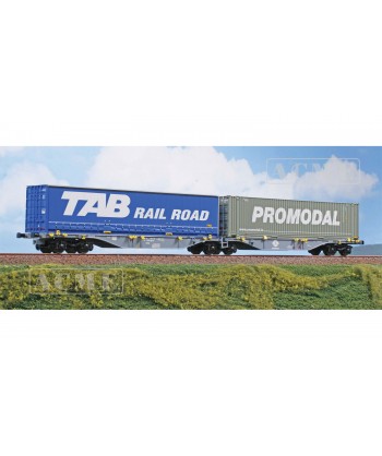 ACME H0 40496 intermodale Tipo Sggmrss 90’ Ermewa, con carico ''TAB Rail Road'' e ''Promodal'', ep.VI