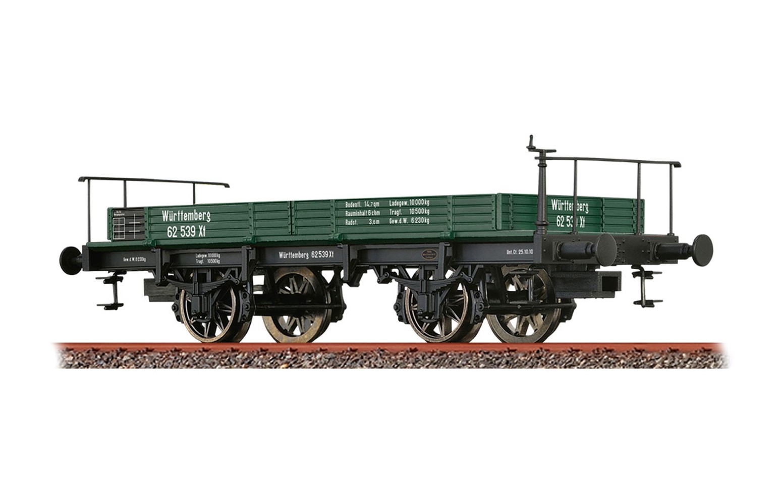 BRAWA H0 47735 - Carro a sponde basse Xt KWSt.E. Ep. I