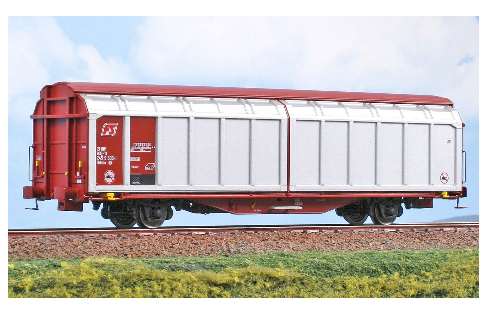 BLACKSTAR H0 BS10041 Carro pareti scorrevoli Hbbillns logo inclinato FS rosso, marcatura I-TI, ep.V/VI