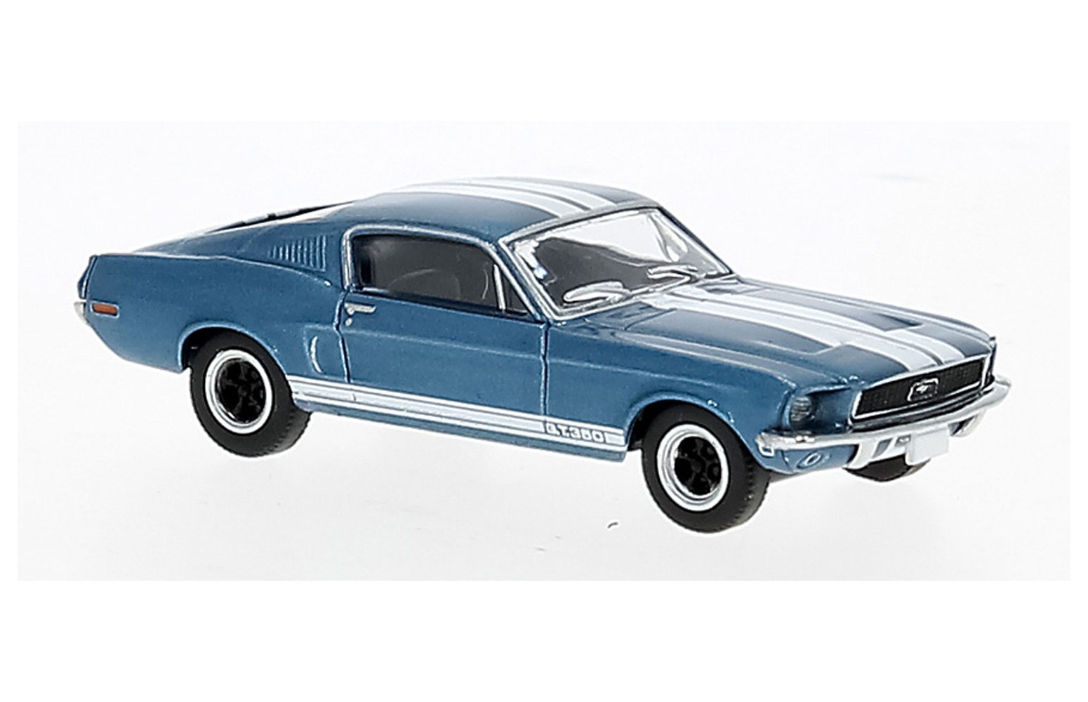 BREKINA 19608 Ford Mustang GT 350 Fastback, Blu met./bianco, (1968) - 1:87