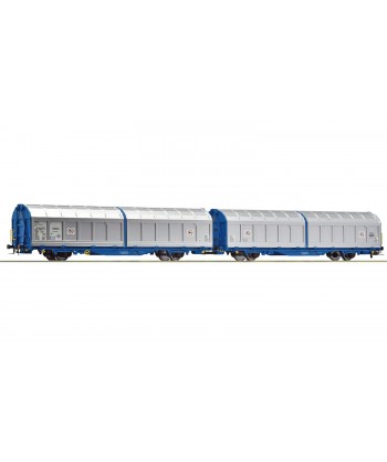 ROCO H0 6600276 Vagone a doppia unità con pareti scorrevoli, tipo Hiirrs, Transwaggon. Ep V-VI