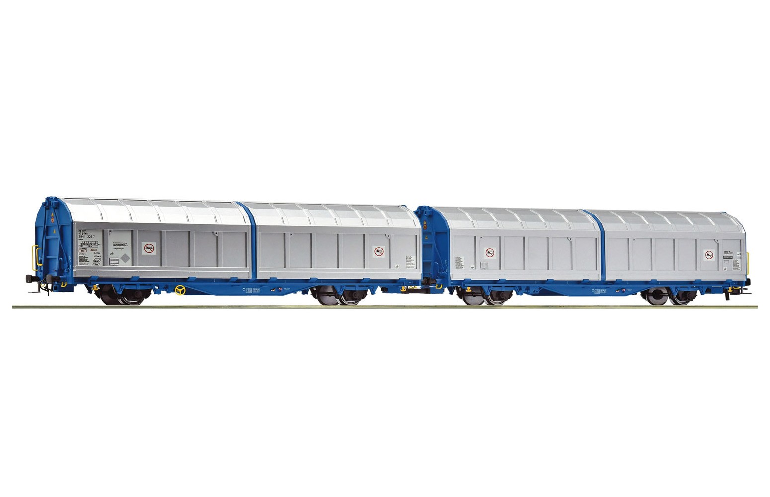 ROCO H0 6600276 Vagone a doppia unità con pareti scorrevoli, tipo Hiirrs, Transwaggon. Ep V-VI