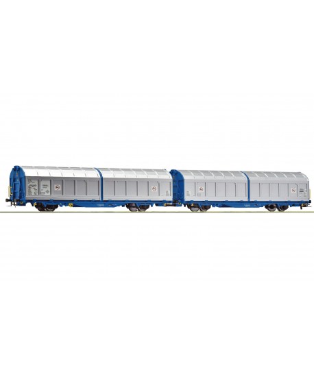 ROCO H0 6600276 Vagone a doppia unità con pareti scorrevoli, tipo Hiirrs, Transwaggon. Ep V-VI