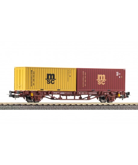 PIKO H0 27750 Carro Portacontainer 2 x 20' MSC Container FS Ep.V